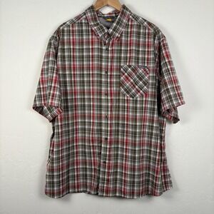 Eddie‎ Bauer Button Down Shirt Men's Size 2XL Red Green Plaid